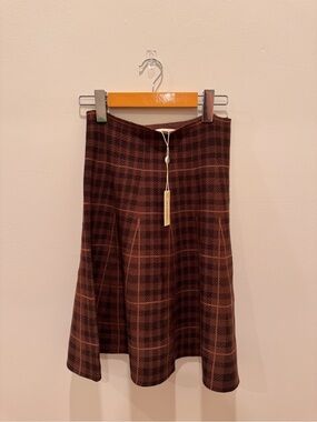 bnwt max studio brown plaid skirt!